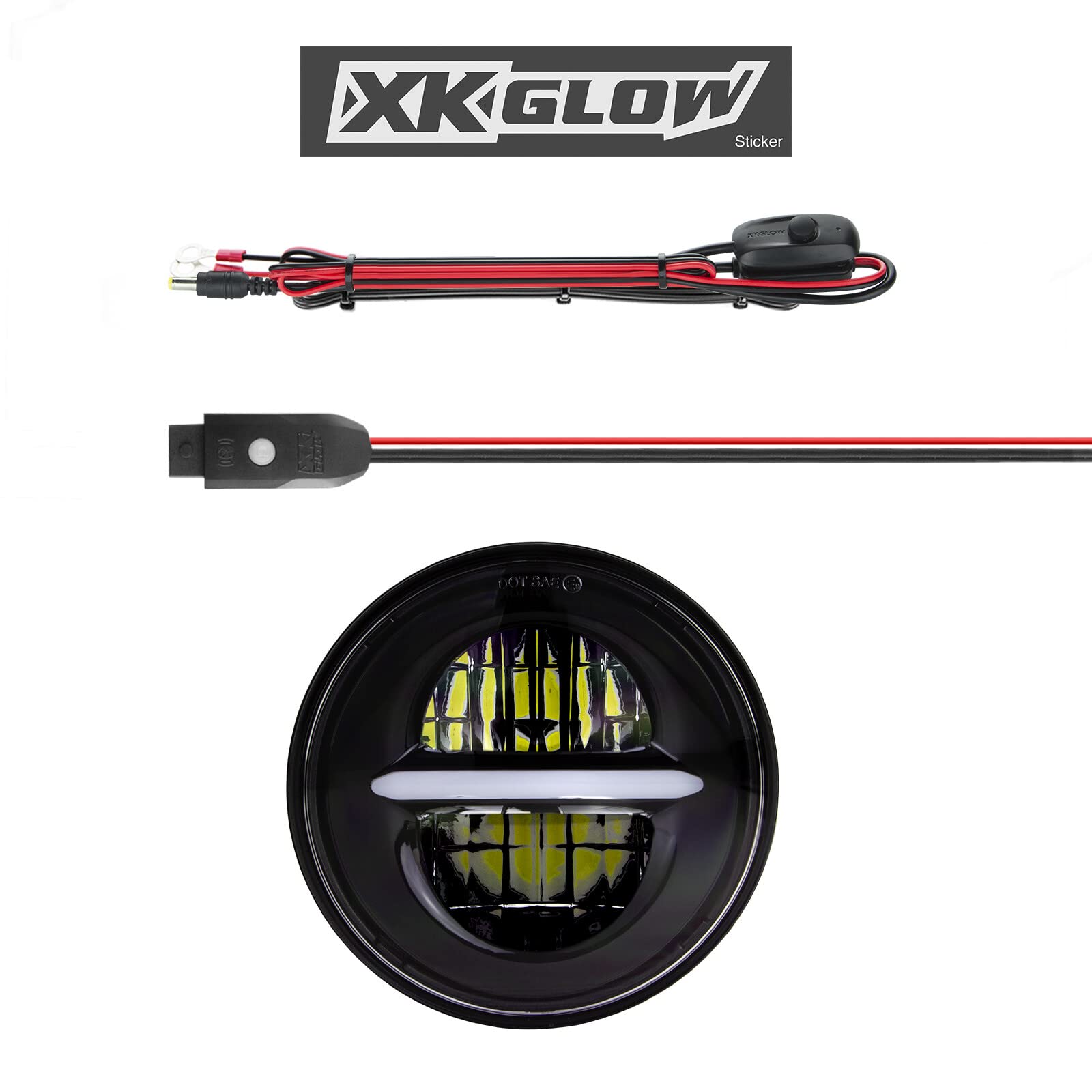 Led Headlight/Blk Bezel Xk-5In-Kit-B Xk Glow