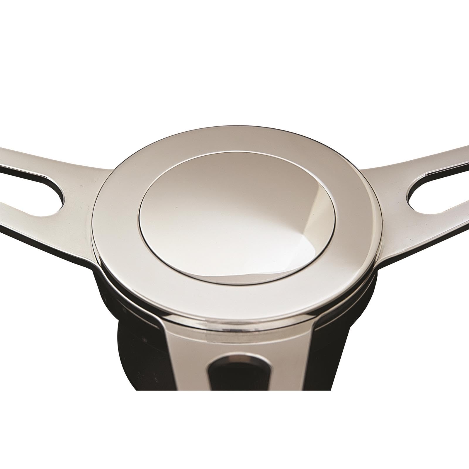 Horn Button Lecarra 3224, Billet Aluminum, Single Contact, Full Cover Logo, Polished