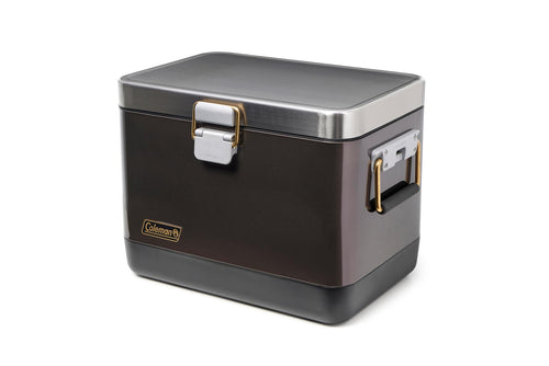 Coleman Premium 1900 Steel Belted Cooler & Wine Chiller, Insulated Stainless Steel Portable Cooler, Ideal for Beach, Camping, Tailgating, Picnic & More, Ice Retention, Holds 17 Cans, 5-Year Warranty