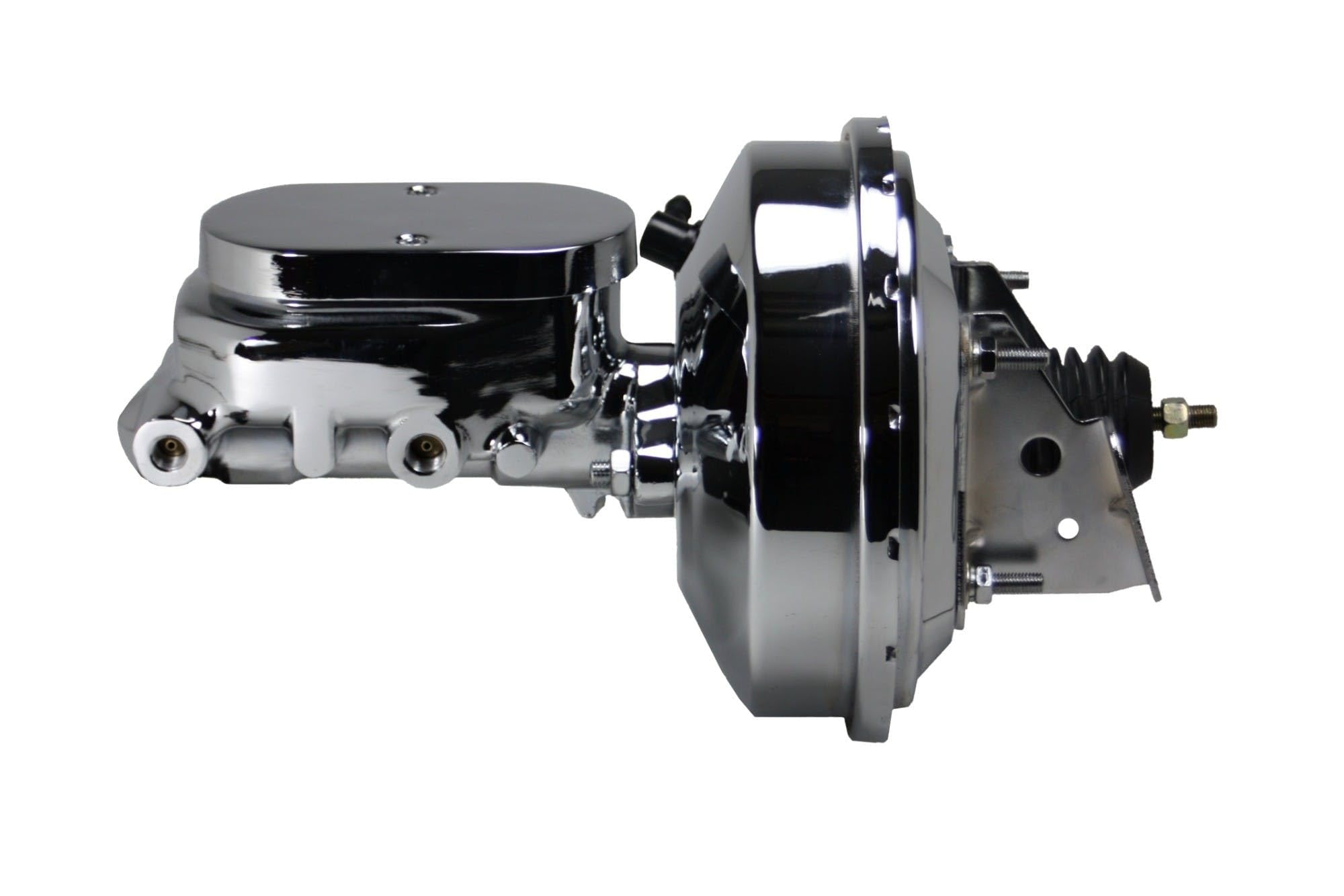 9 Inch LEED BRAKES Power Booster, 1-1/8 Inch Bore Flat Top Aluminum Master (Chrome)