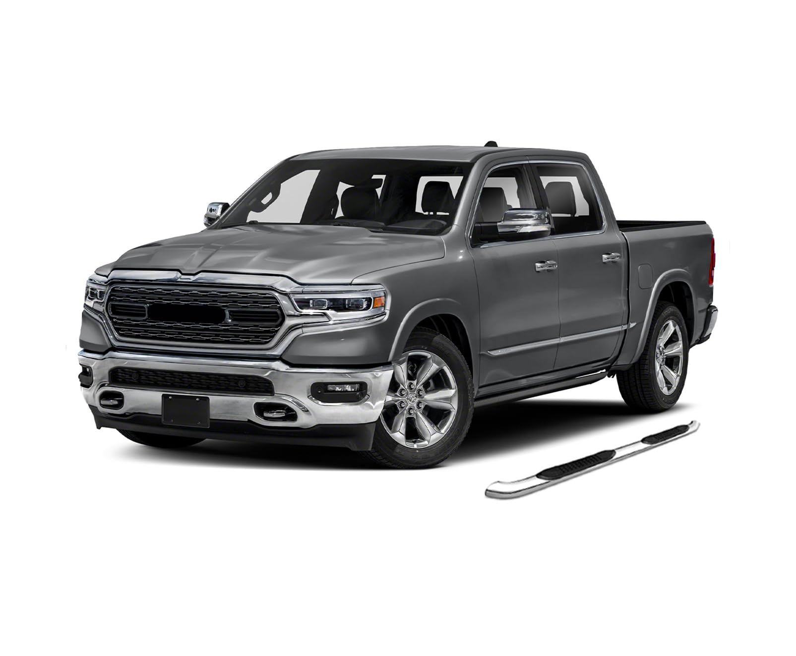 3in Black Horse Side Steps Stainless Steel Compatible with 2019-2025 Ram 1500 Crew Cab-9BDG305SS