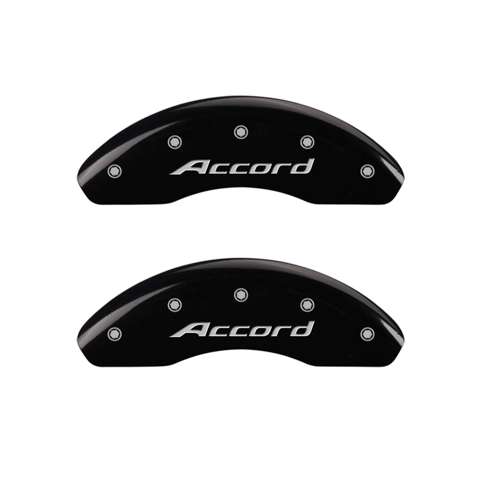 MGP Caliper Covers Black Powder Coat Finish 20130SACCBK Engraved Caliper Cover with Silver Characters, Set of 4 "Honda/Accord"