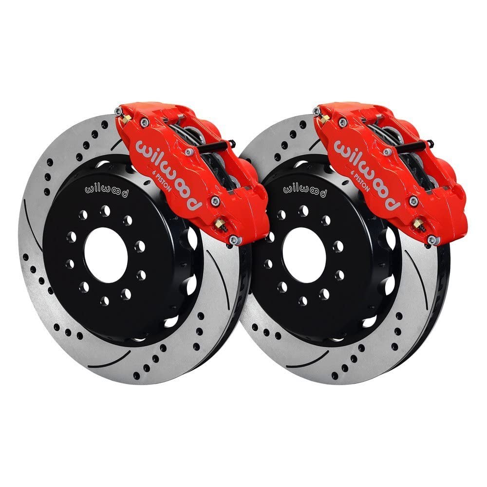 140-9296-DR WILWOOD FNSL6R Front Hat Kit,14.00", Drilled, Red 2004 Pontiac GTO