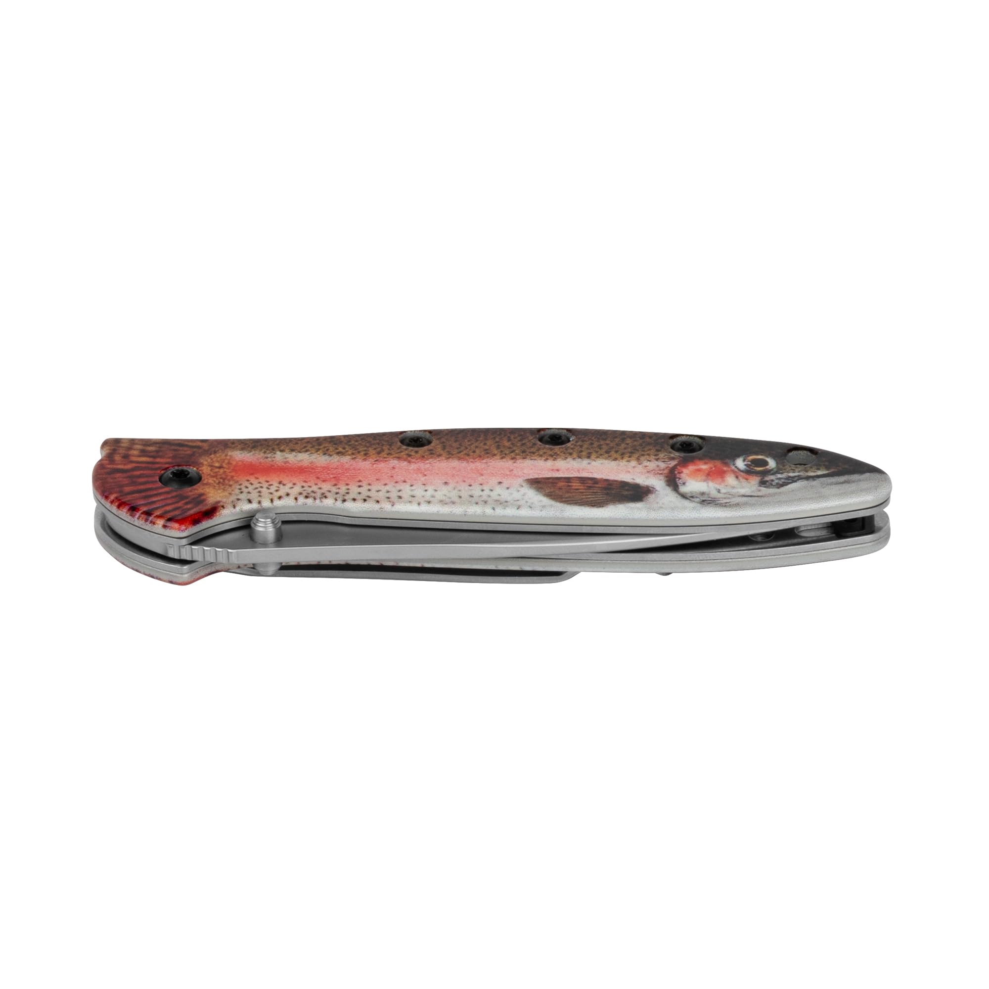 Kershaw Folding Pocket Knife Leek, 3" Sandvik 14C28N Blade, Aluminum Handle, Slim and Versatile Tool, Made in the USA (Trout)