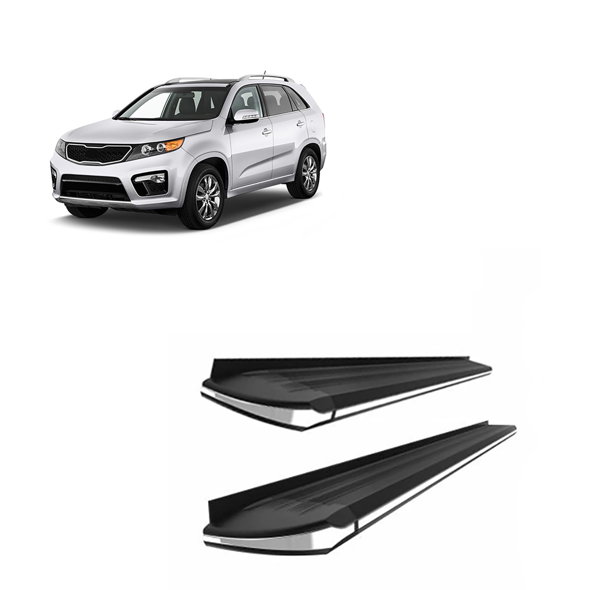 EXCEED Black Horse Running Boards Compatible with 2011-2013 Kia Sorento-EX-KISO