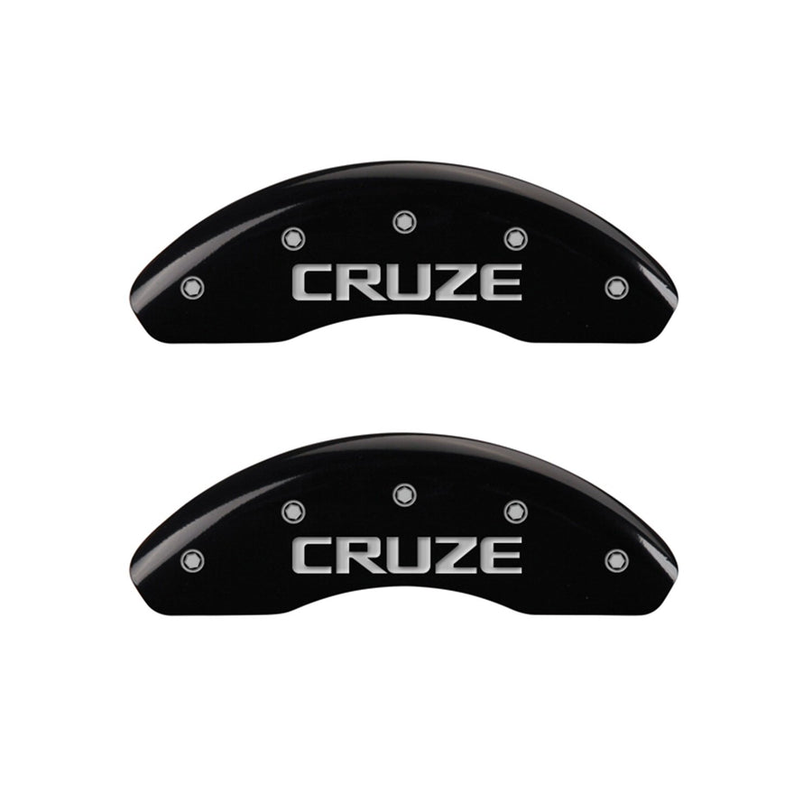 MGP Caliper Covers Cruze/Cruze 14232SCRZBK, Black Powder Coat Finish, Silver Characters.