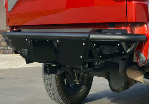 N-Fab Rear Bumper | Toyota Tundra for Pre-Runner Style, Aluminum Skid Plate, Gloss Black | T14RBS-H | Fits 2014-2021 Toyota Tundra