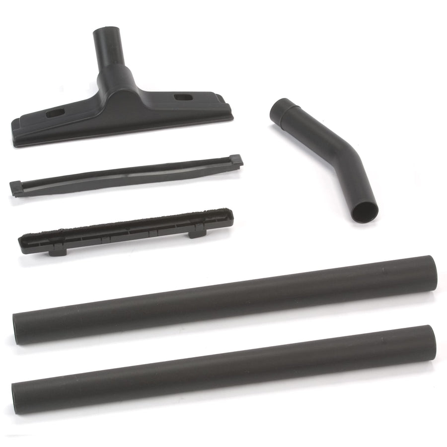 1.5 Inch Diameter Shop-Vac Accessory Kit, 2 Extension Wands, Elbow Grip, 12 Inch Floor Nozzle With Brush/Squeegee Inserts