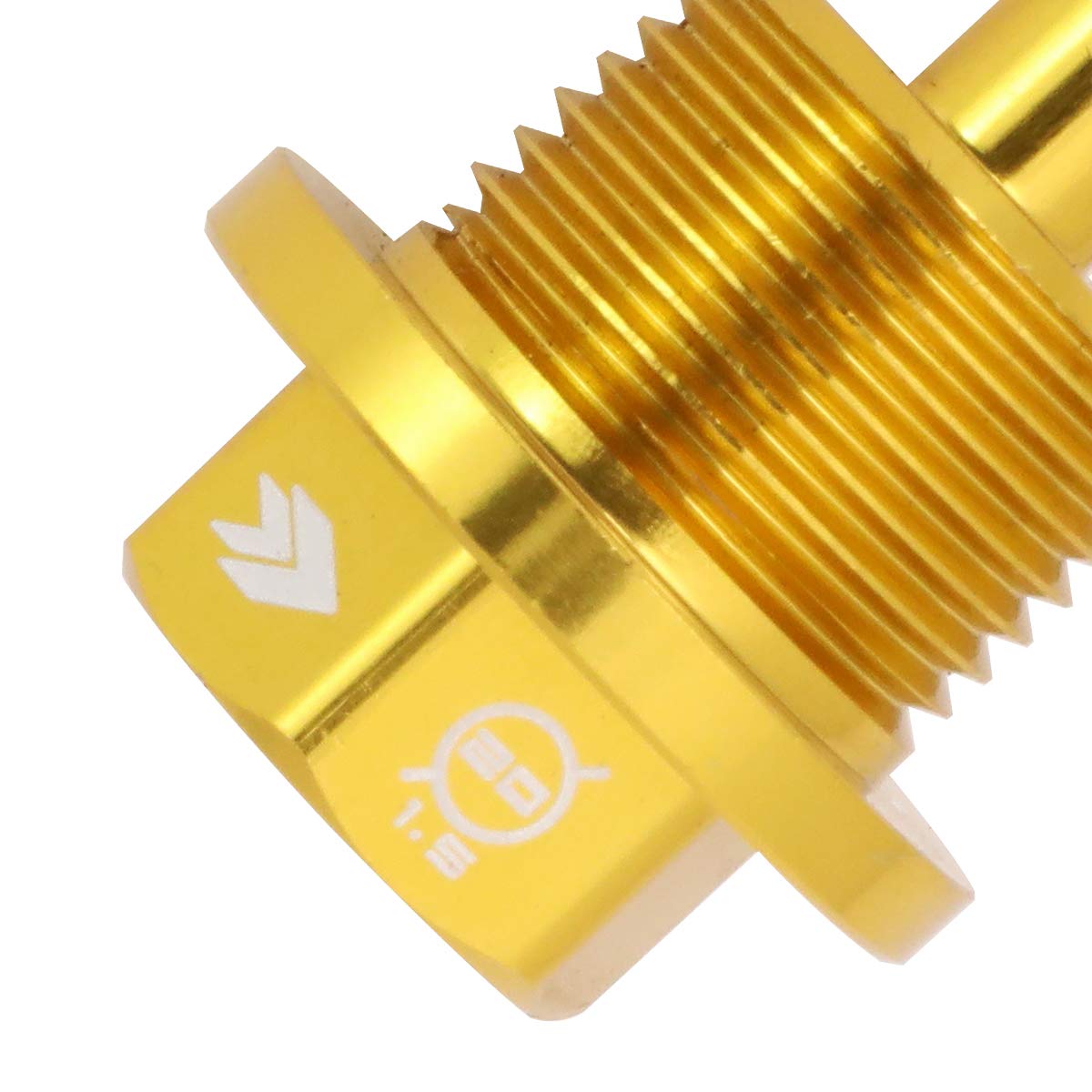 Magnetic Oil Drain Plug NRG Innovations, M20 X 1.5 Thread Size Engine Oil Drain Nut w/Washer, Gold, T-6061 Aluminum w/Stainless Steel Internal Magnet, NRG-NOP-300GD