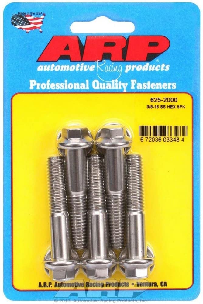 625-2000 Autoracing Products S/S Bolt Kit - 6pt. (5) 3/8-16 x 2.000