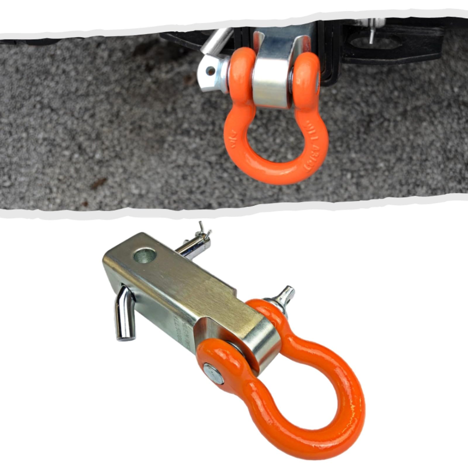 Mile Marker Steel Hitch Receiver 60-65000C with D Ring fits all Standard Class III Hitches with 2” Receivers - Zinc Coated Aluminum - Dual Sided Mounting Options - Corrosion Resistant - Easy Install