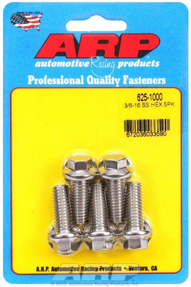 625-1000 ARP Hex Bolt Standard 5pc Stainless Steel 3/8-16 x 1