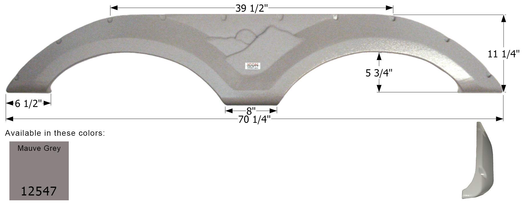 Fender Skirt ICON, Tandem, Keystone, FS2547, Mauve Grey