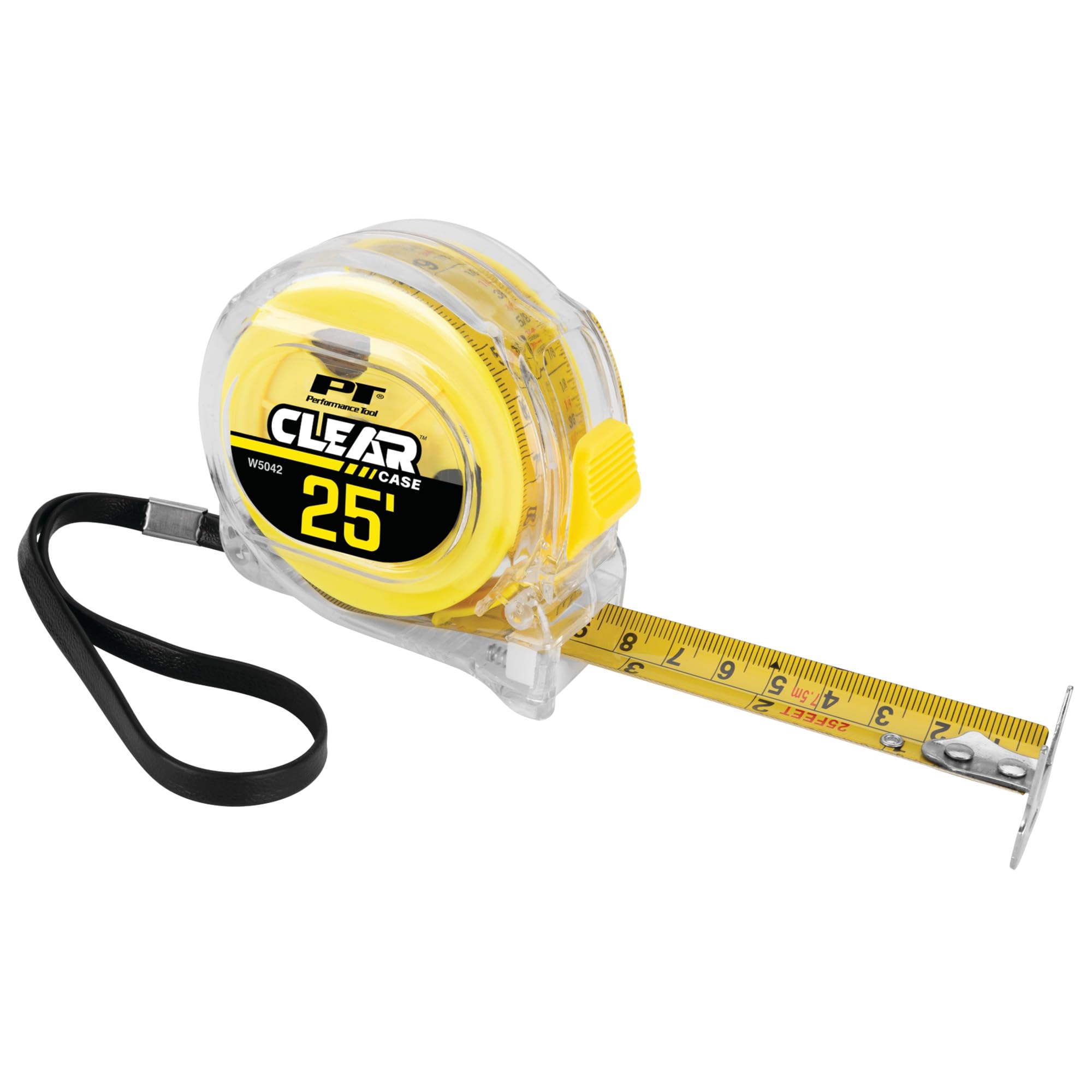25'/7.5 M Clear Tape Measure Performance Tool W5042