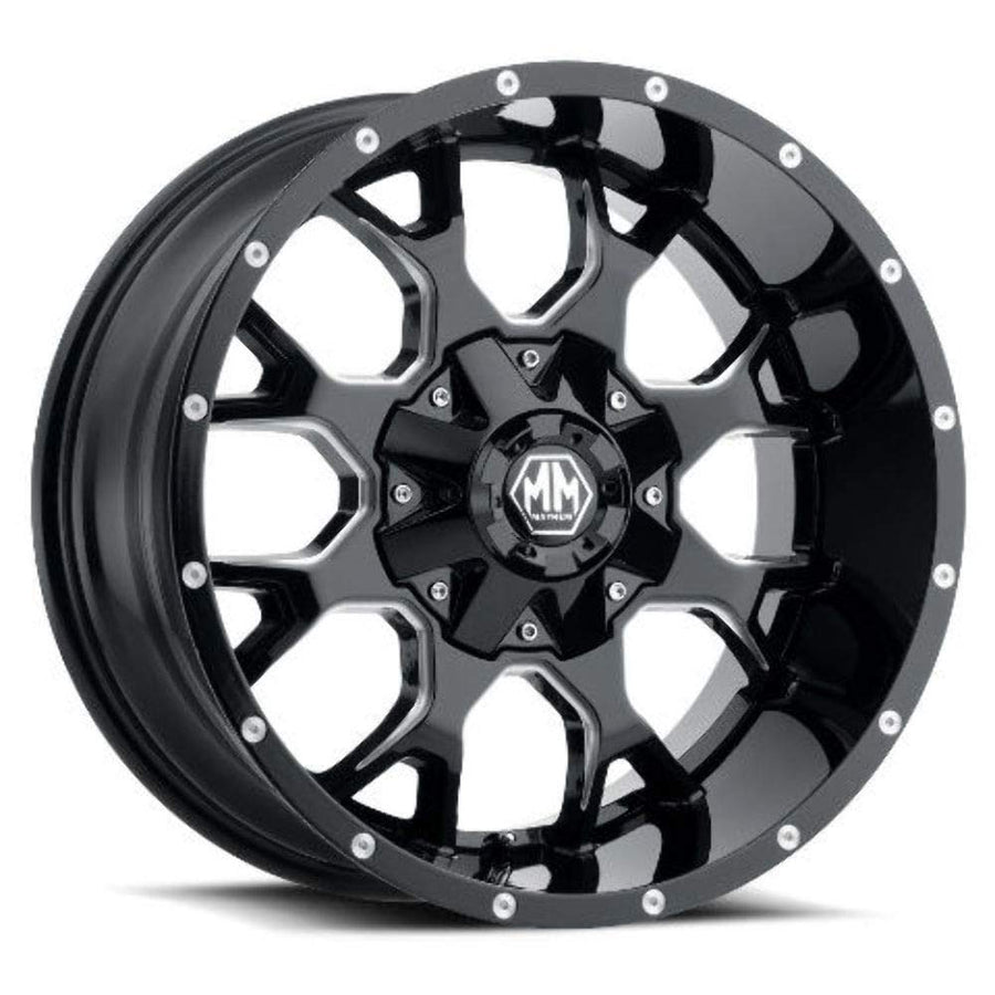 Mayhem WHEEL GROUP 8015-2137M Warrior 8015 Black/Milled Spokes 20X10 6-135/6-139.7 -25mm 106mm
