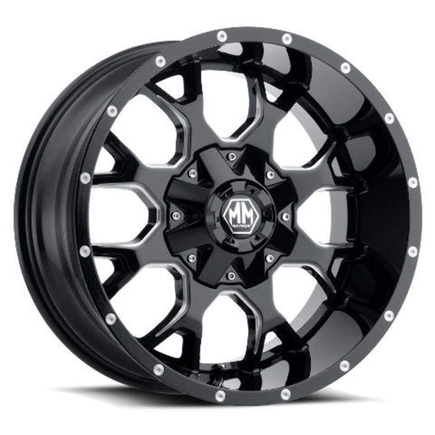Mayhem WHEEL GROUP 8015-2137M Warrior 8015 Black/Milled Spokes 20X10 6-135/6-139.7 -25mm 106mm