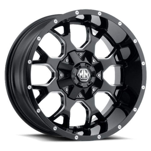 Mayhem WHEEL GROUP 8015-2137M Warrior 8015 Black/Milled Spokes 20X10 6-135/6-139.7 -25mm 106mm