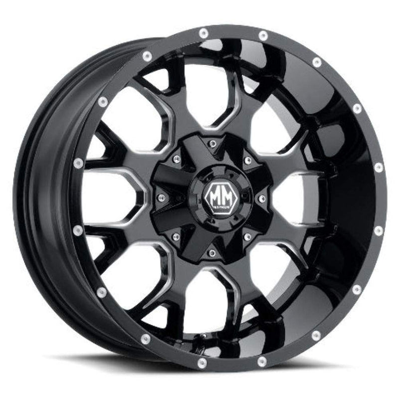 Mayhem WHEEL GROUP 8015-2137M Warrior 8015 Black/Milled Spokes 20X10 6-135/6-139.7 -25mm 106mm