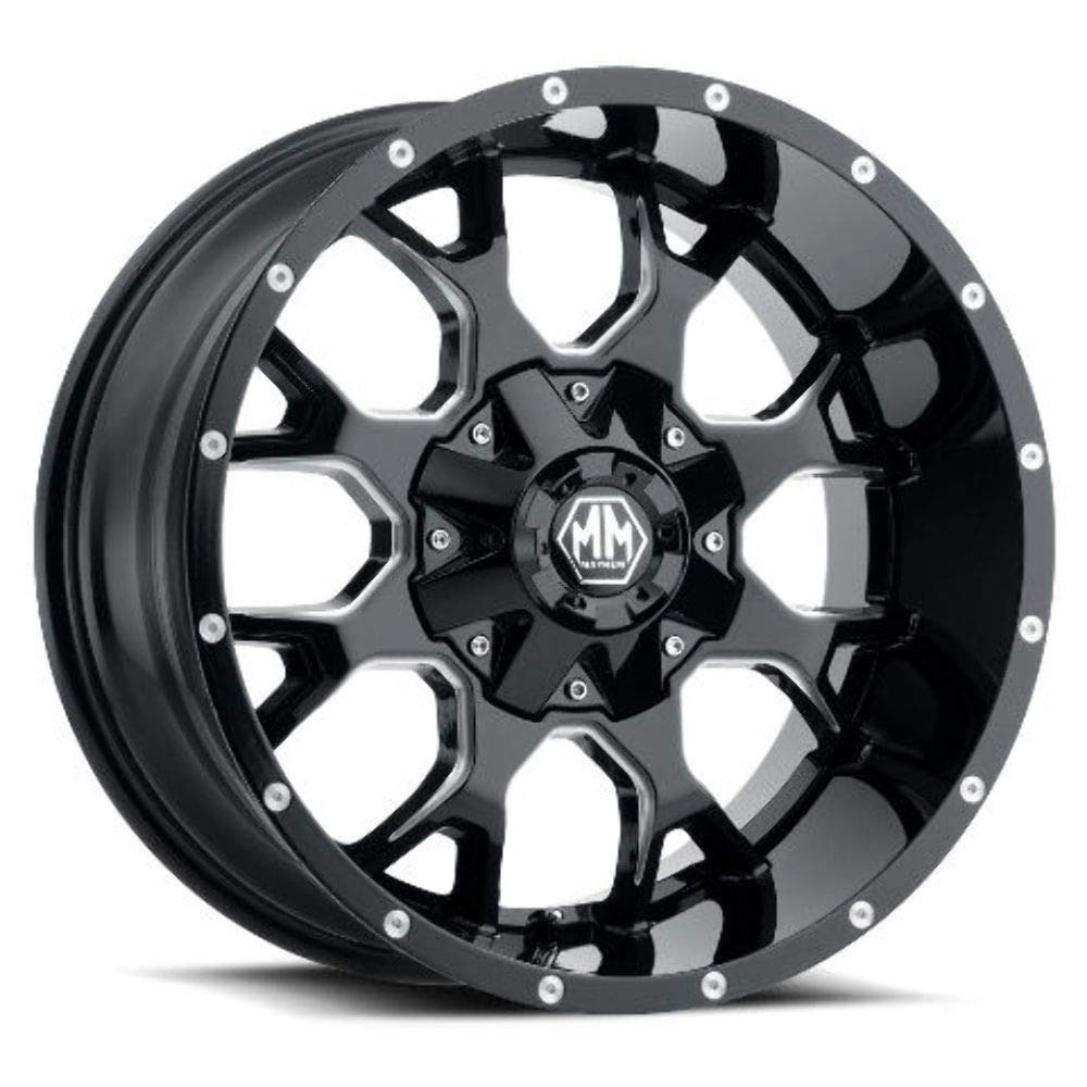 Black/Milled Spokes Mayhem Warrior 8015 Wheel (20 x 9. inches /6 x 5 inches, 0 mm Offset)