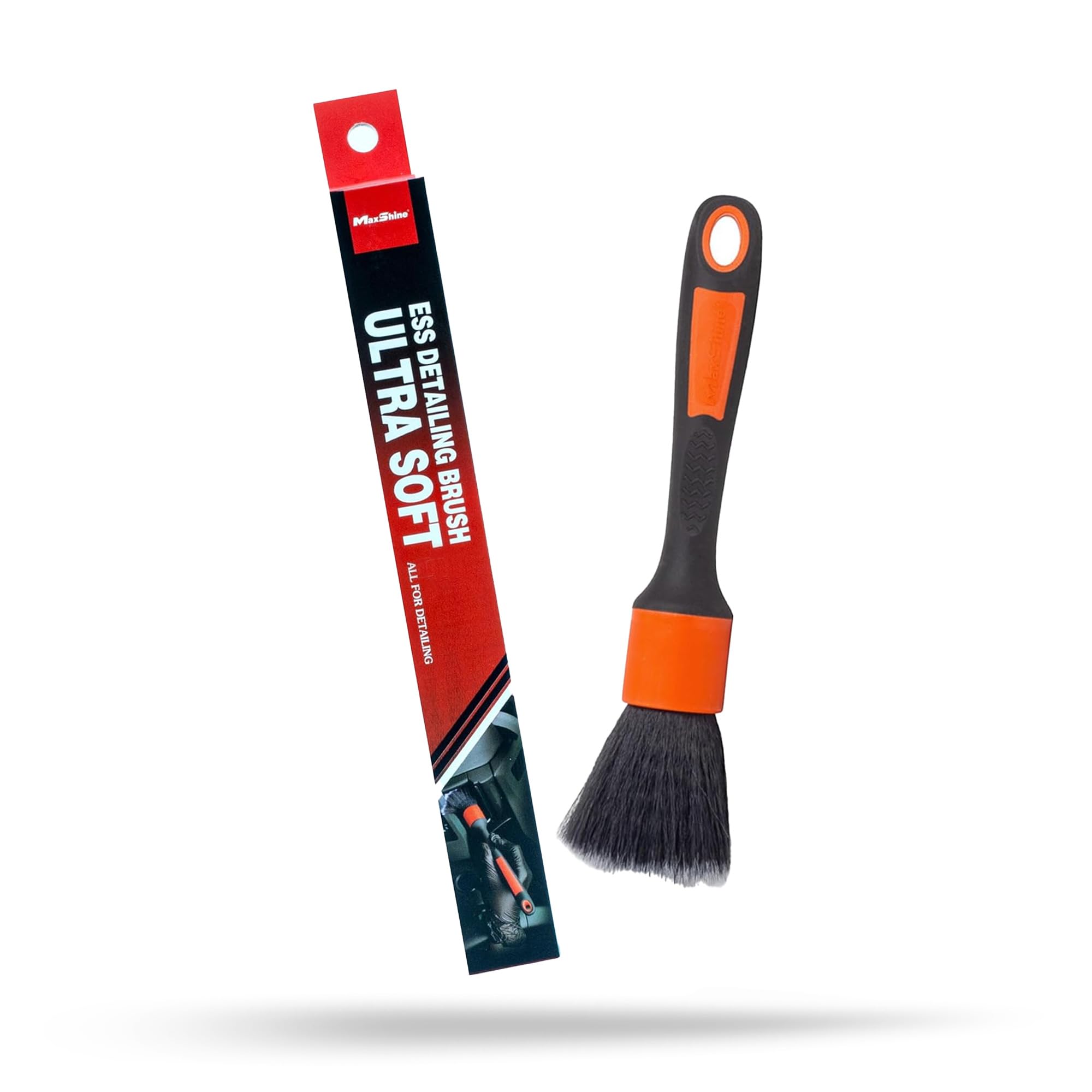 Maxshine Ultra Soft Small Universal Red ESS Detailing Brush – Professional Brush for Interior, Exterior, Leather, Engine Bay & Wheels – Ever So Soft Detailing Tool for Car Care