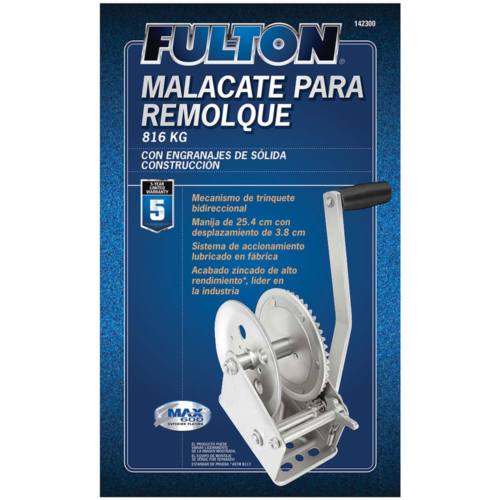 Trailer Fulton 142300 Winch, Single-Speed, 1,800 lbs. Capacity, No Strap