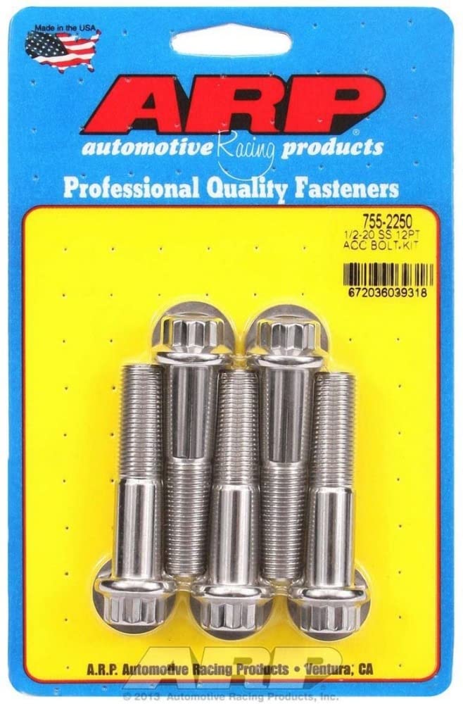 755-2250 Autoracing Products S/S Bolt Kit - 12pt. (5) 1/2-20 x 2.250