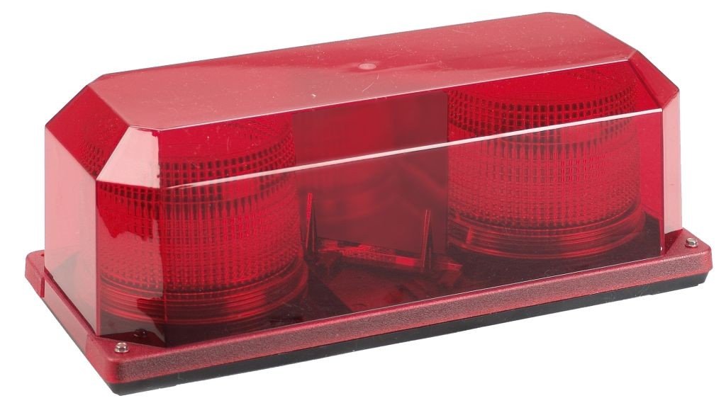 Priority 2 Wolo (3710P-R) Strobe Emergency Warning Mini Light Bar - Red Lens, Permanent Mount