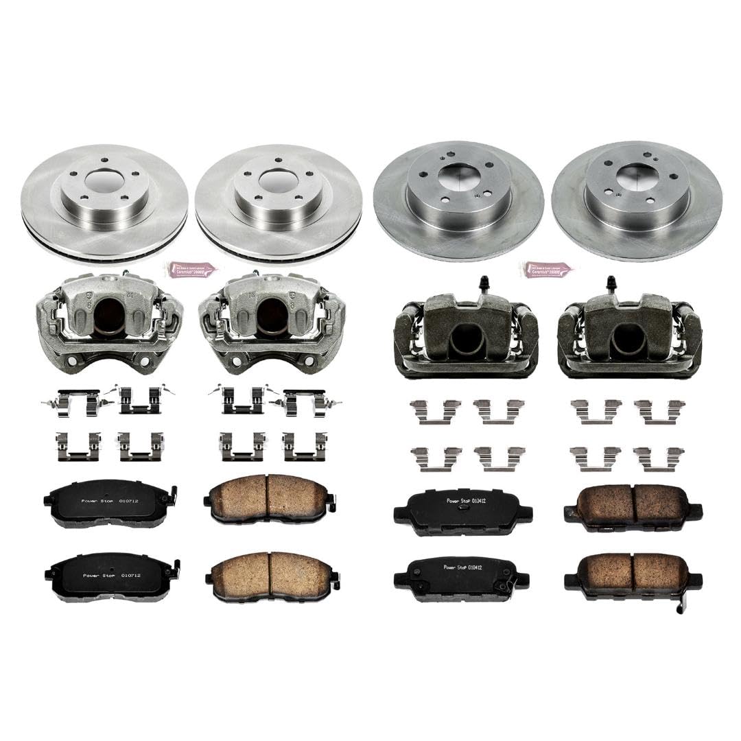 Power Stop KCOE2710 1-Click Autospecialty OE Replacement Brake Kit with Calipers For INFINITI G35 2003-2005, Nissan 350Z 2003-2005 [Model Specific]