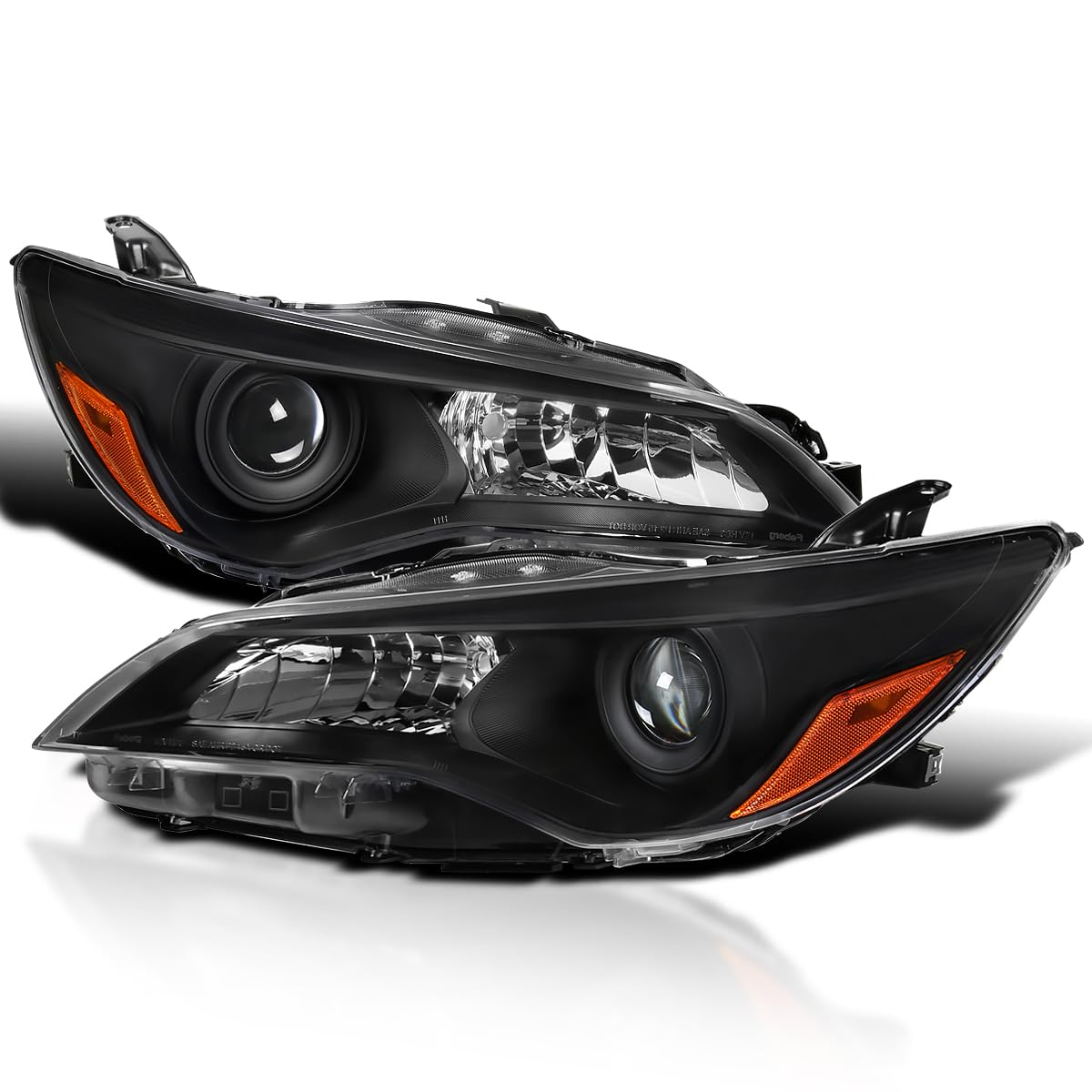 Black Projector Headlights SPEC-D TUNING Compatible with 2015-2017 Toyota Camry, Left + Right Pair Headlamps Assembly