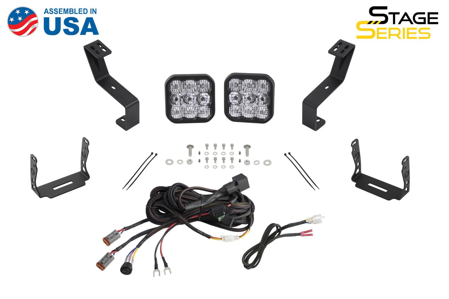 Diode Dynamics SS5 LED Pod Light Kit Bumper compatible with Ram 1500 2019-2024, White Driving Pro