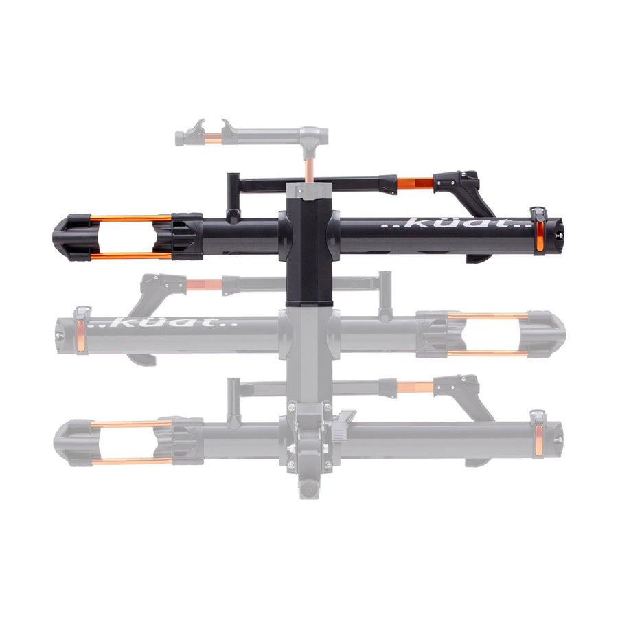 KUAT Add-On NV 2.0-2" - +1 -Bike Rack | Increases The 2" NV 2.0 to a 3-Bike Hitch Rack | Rugged All-Metal Construction | E-Bike Compatible | Gray Metallic and Orange Anodize (NA21G)
