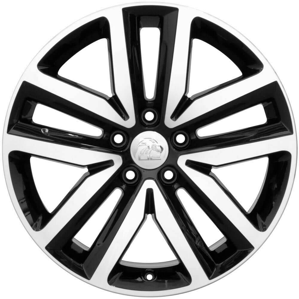 Black Machined Wheel OE Wheels LLC VW27-18075-5112-51MB Painted (18 x 7.5 inches /5 x 112 mm, 51 mm Offset)