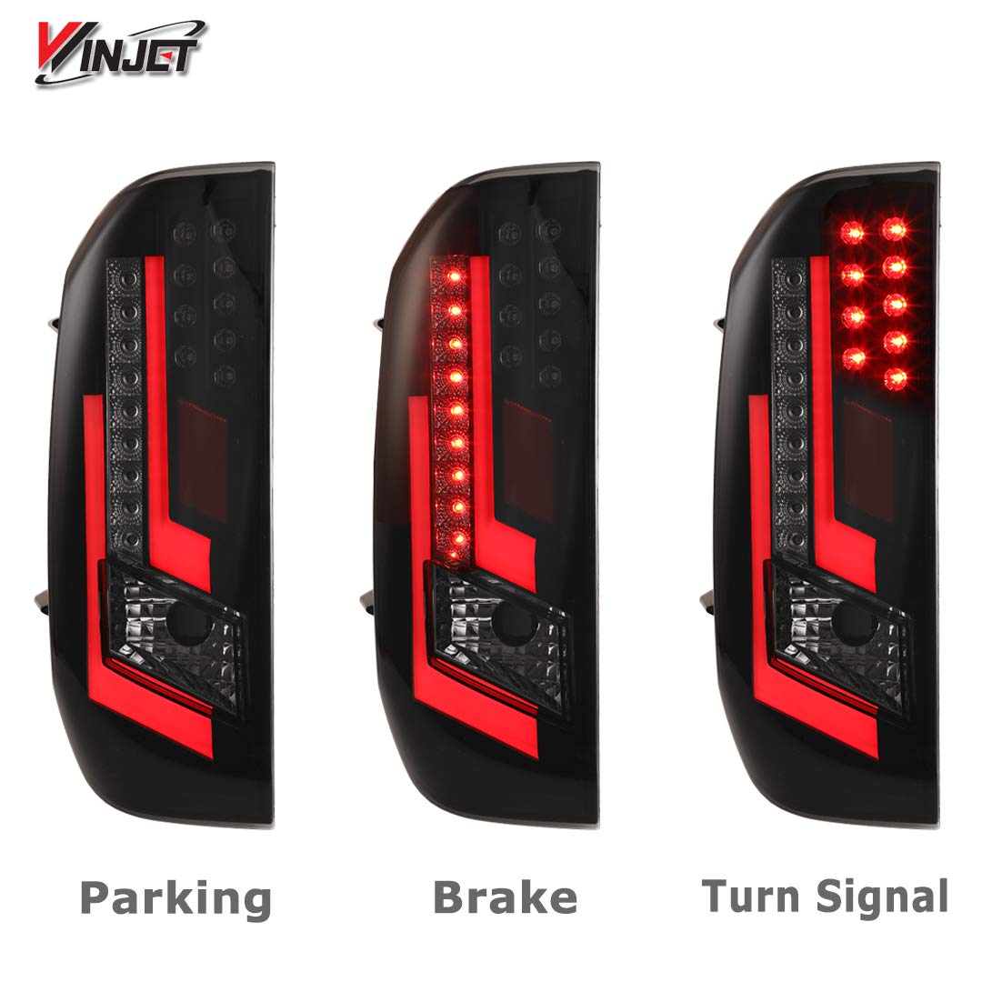 Off Road Series Winjet LED Taillights Assembly for [2014 2015 2016 2017 2018 2019 2020 Toyota Tundra] DRL LED Tail lights Rear Light Brake Lights Tail Lamps 1 Pair