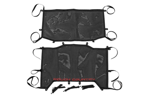 Rough Country Black Bikini Top Mesh Plus for Jeep Wrangler JL (2018-2023) 4-Door - UV Resistant Sunshade, Easy Install