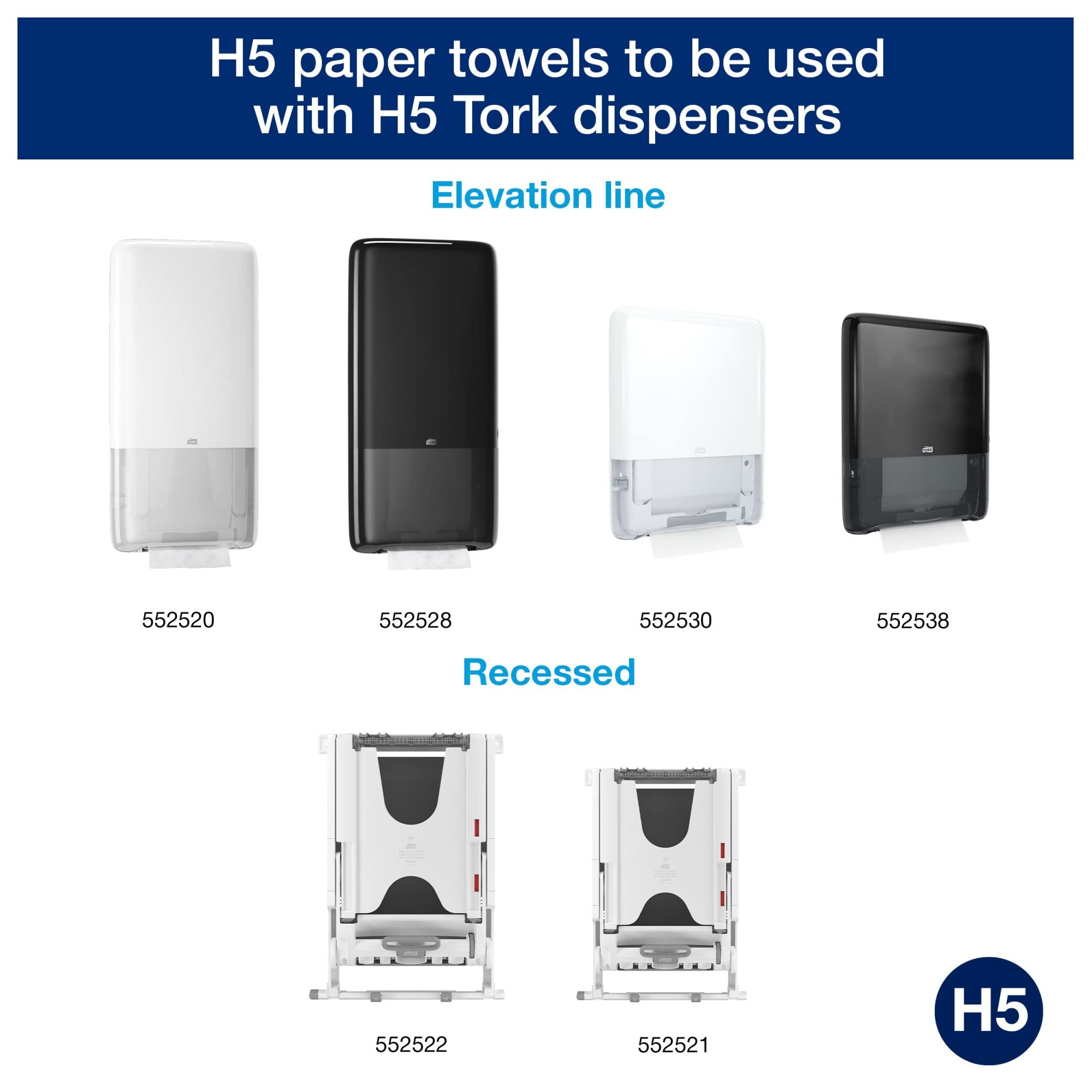 Tork Continuous Hand Towel PeakServe White H5, Advanced, Compressed, 12 x 410 sheets, 105065