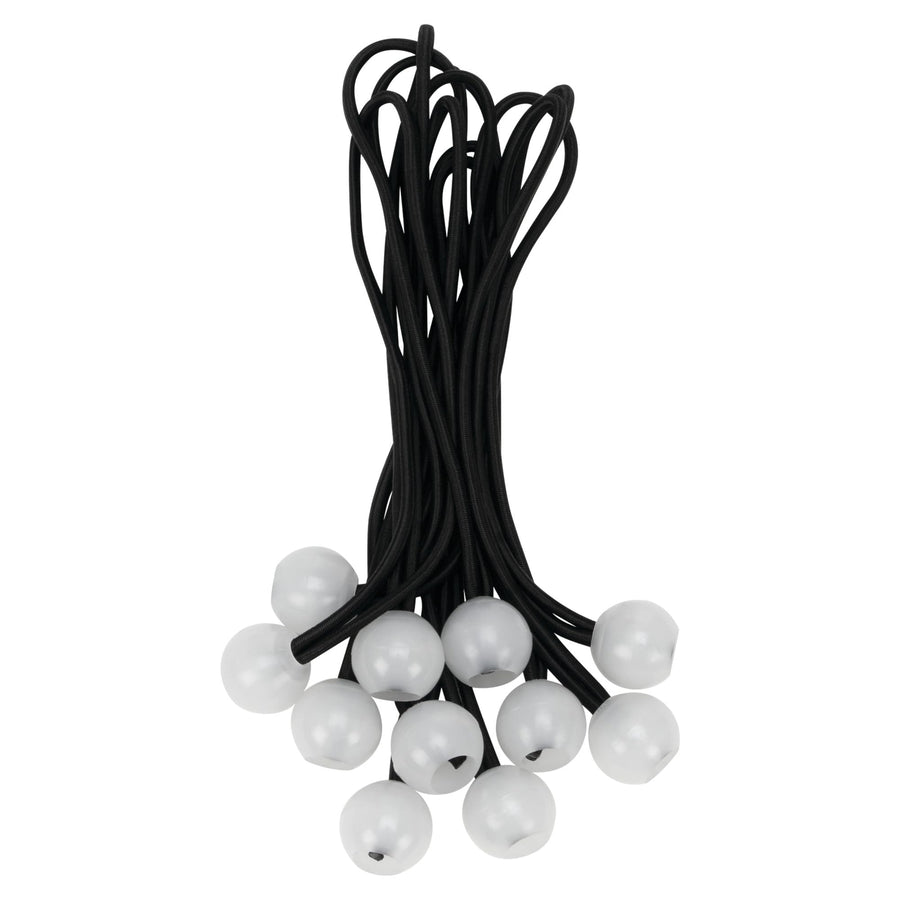 12pk Performance Tool Glowing Ball Bungees - Heavy Duty Elastic Cords with Secure Locking Balls for Camping, Outdoor, and Home Use
