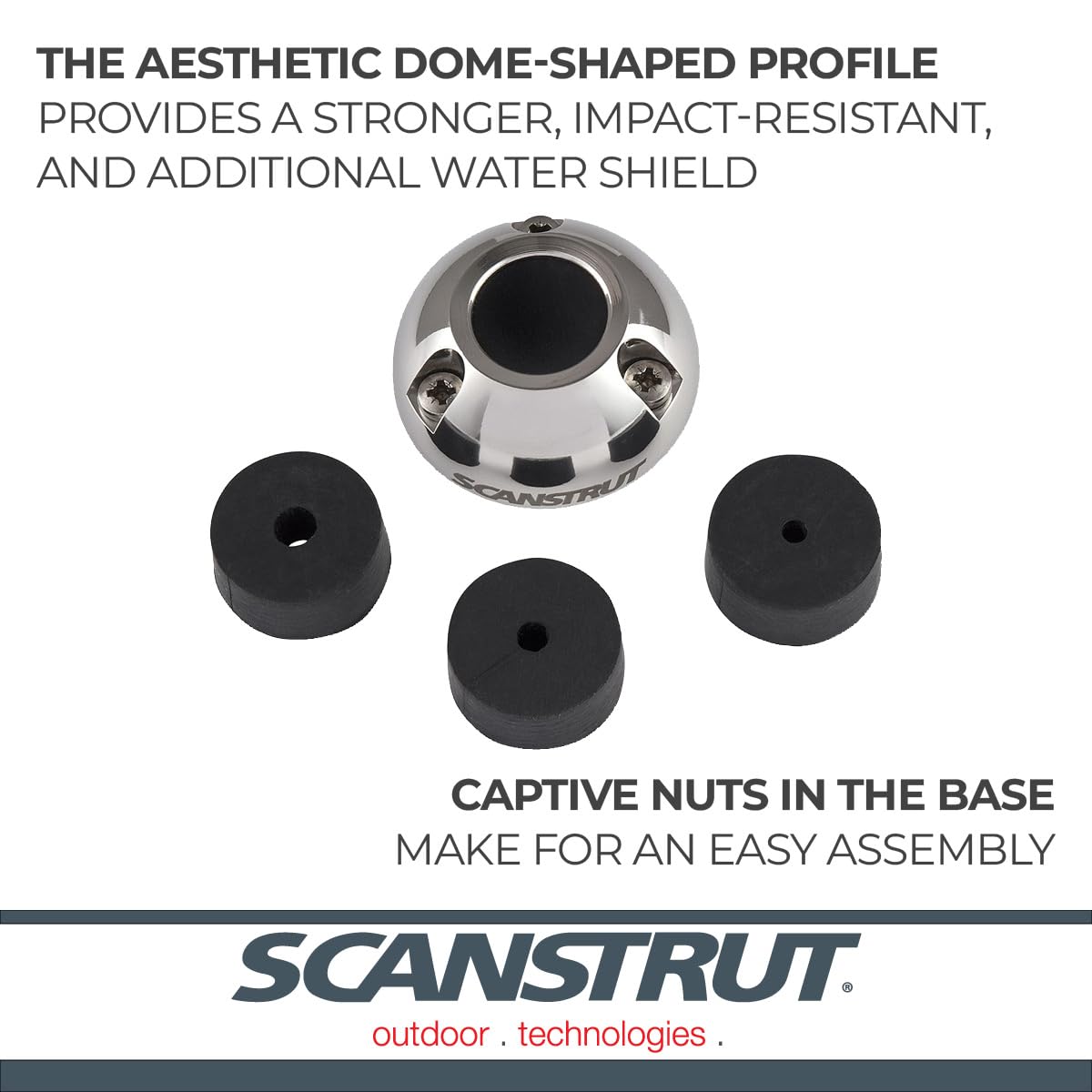 Scanstrut Small Cable Seal DS21A-S for Connectors to 0.83" and Cables 0.165"-0.35" - Stainless Steel