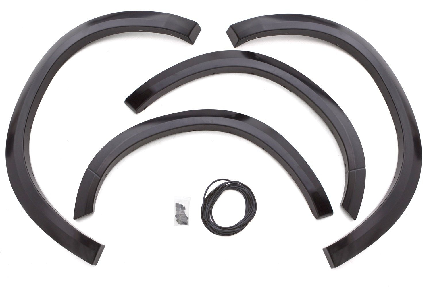 Lund Elite Series SX204S Black Sport Style Standard Front and Rear Fender Flare - 4 Piece