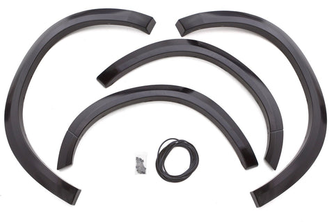 Lund Elite Series SX204S Black Sport Style Standard Front and Rear Fender Flare - 4 Piece
