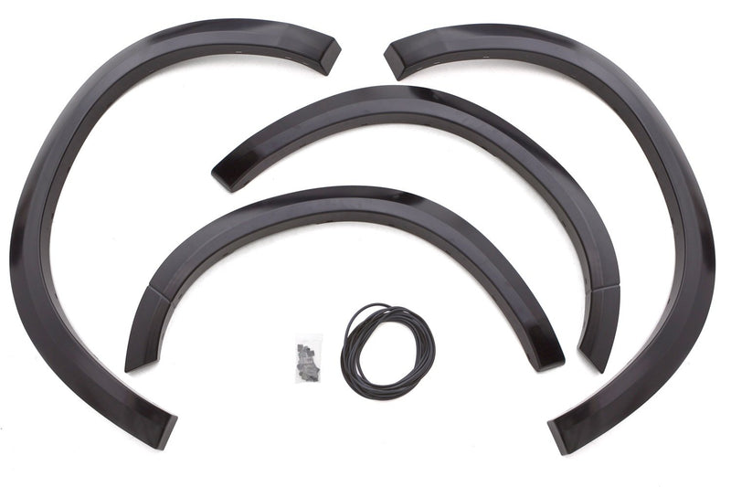 Lund Elite Series SX204S Black Sport Style Standard Front and Rear Fender Flare - 4 Piece