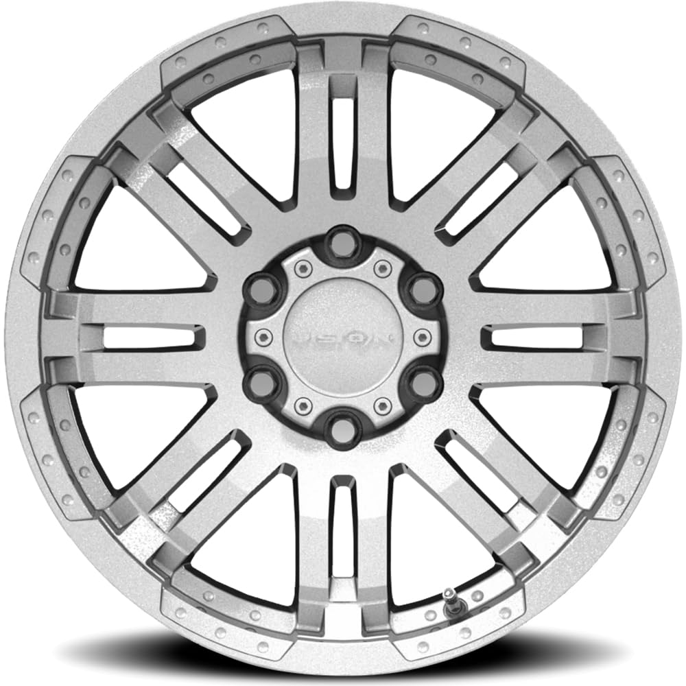375 WARRIOR Vision Custom Wheel - 18x8.5, 18 Offset, 6x139.7 Bolt Pattern, 106.2mm Hub - Winter Paint Silver Rim