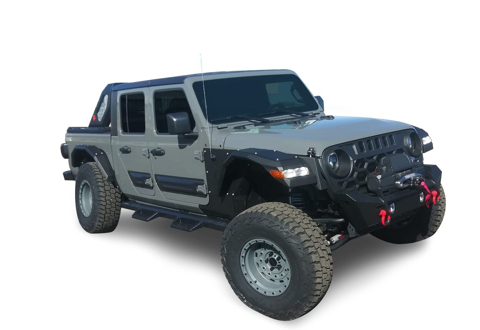 Heavy Duty Black Impact Drop Side Steps Compatible with 2020-2023 Jeep Gladiator-IM-JEGL