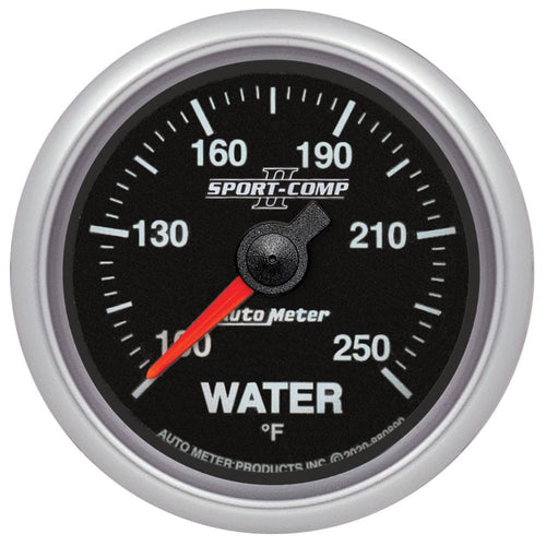 AUTO METER Gauge AUTO METER, Water Temp, 2 1/16", 100-250ºf, SPN 110, Sport-Comp Ii (880890)