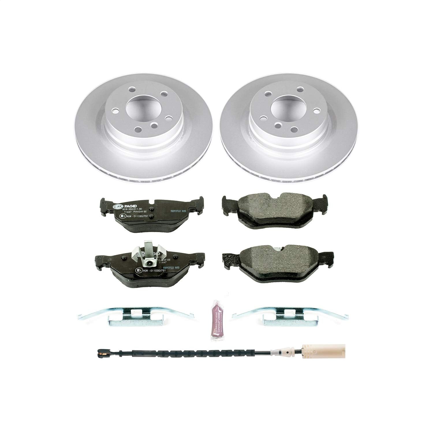 Rear Power Stop ESK5981 Brake Kit Euro-Stop and 1 Rear Sensor Wire For BMW 328i 2011-2013 [Model Specific]