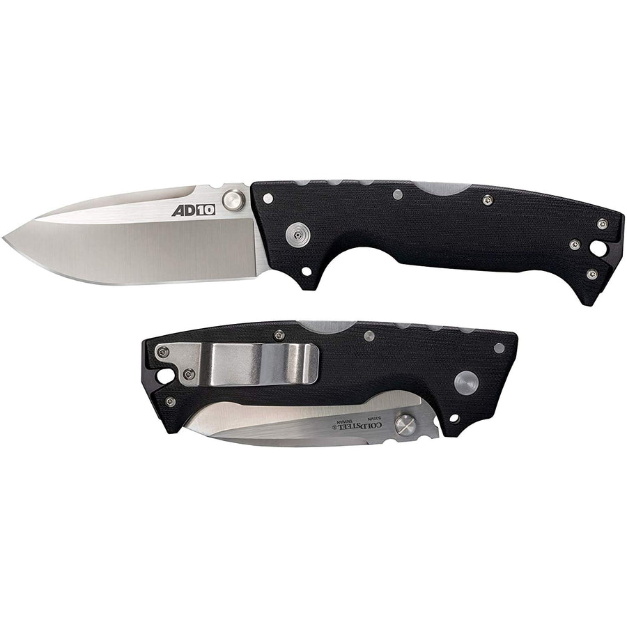 AD-10 COLD STEEL 3.5" S35VN Steel Ultra-Sharp Drop Point Blade 5.25" G-10 Handle Tactical Folding Knife with Tri-Ad Locking Mechanism