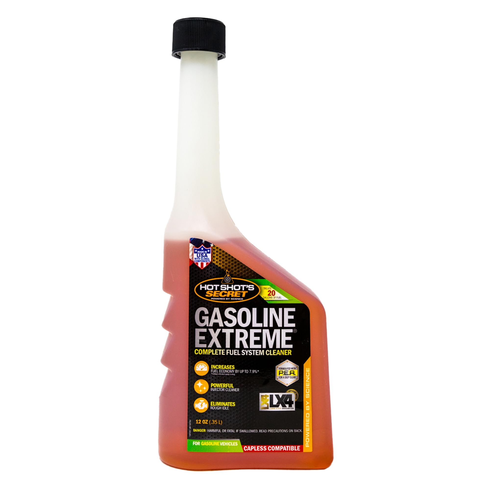 Gasoline Extreme Hot Shot's Secret 12 Oz, Concentrated Fuel System Cleaner, Fuel Additive for Gasoline Engines, Fuel Injector Cleaner - Increases Fuel Economy & Restores Engine Performance