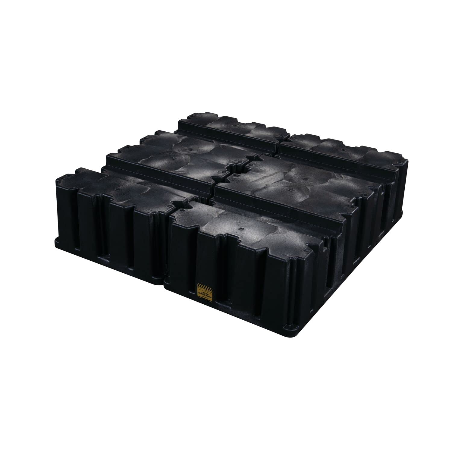 High Capacity Eagle 4 Drum Spill Containment Pallet with Forklift Pockets, 52.5"x51"x13.75", 132 Gallon Sump, 8,000 lbs. Load Capacity Secondary Containment Pallet, Made in USA, Black, 1640BND