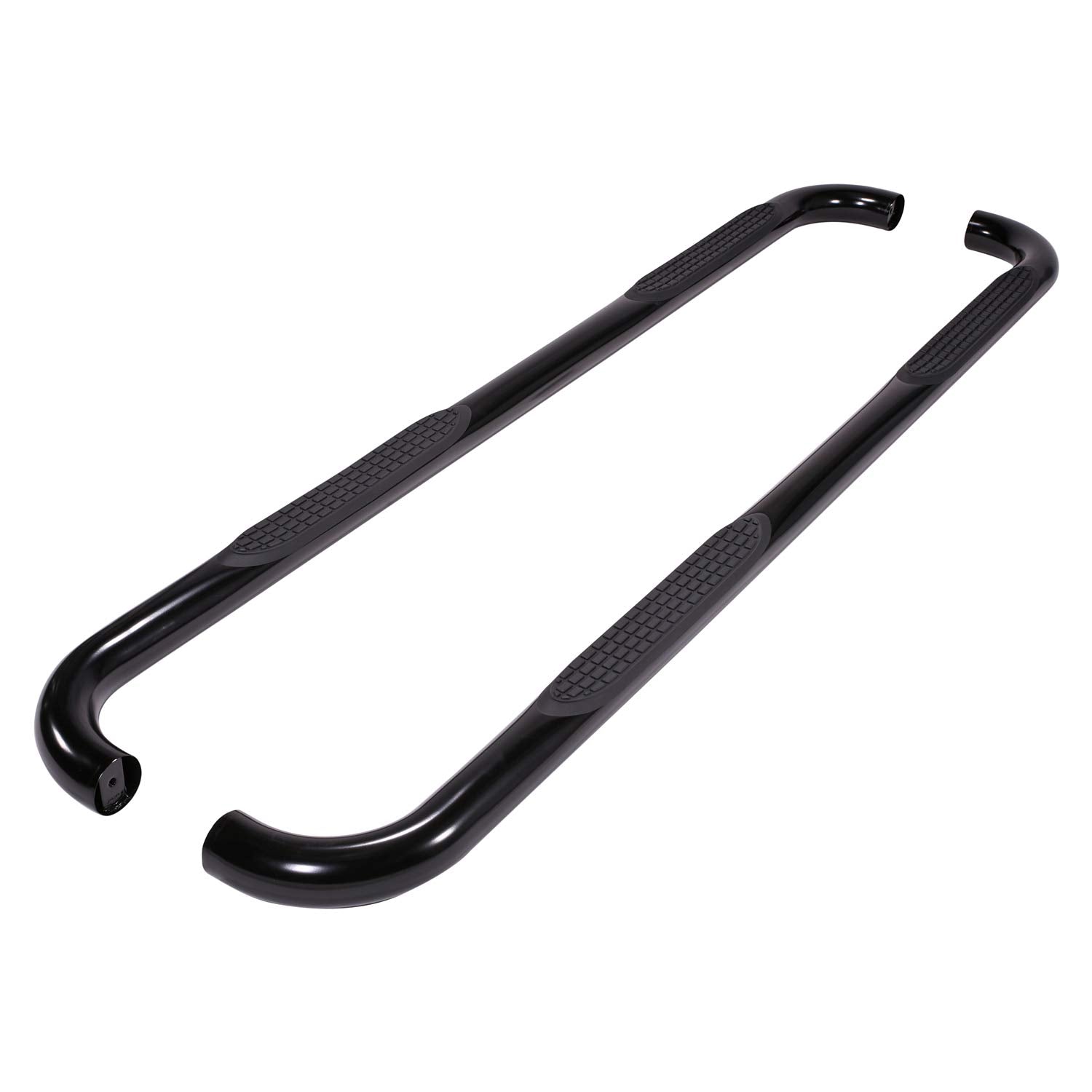 Nerf Bars TrailFX A0063T for Jeep Gladiator JT 2020-2025 Textured Black Powder Coated Steel 3 Inch Round 90 Degree Side Steps with Slip-Resistant Step Pads Rocker Panel Mount Set of 2 Running Boards