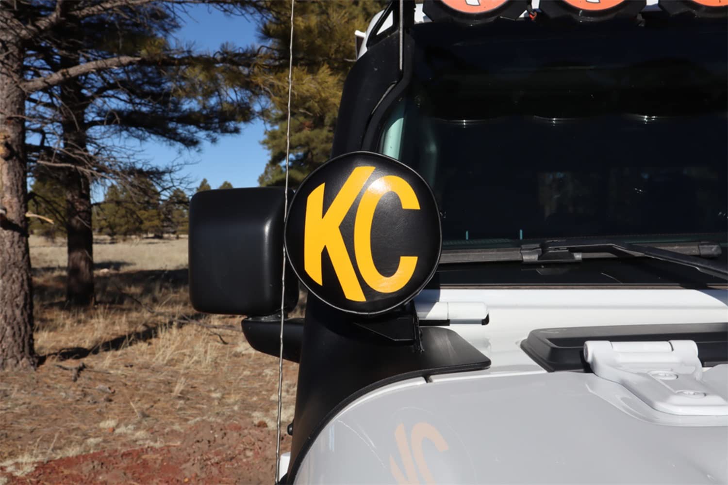 KC HiLites 6" Soft Light Covers 5102 - Vinyl Black w/Yellow KC (Sold in Pairs)