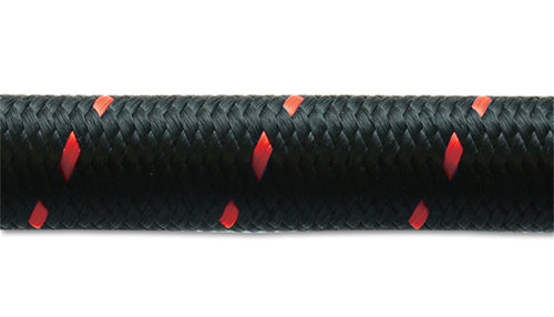 Vibrant Performance Nylon Braided Flex Hose 11990R (5ft Roll of Black Red; AN Size: -10; Hose ID 0.58")